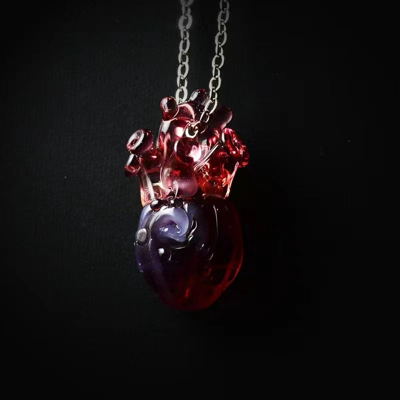Collana con cuore in vetro