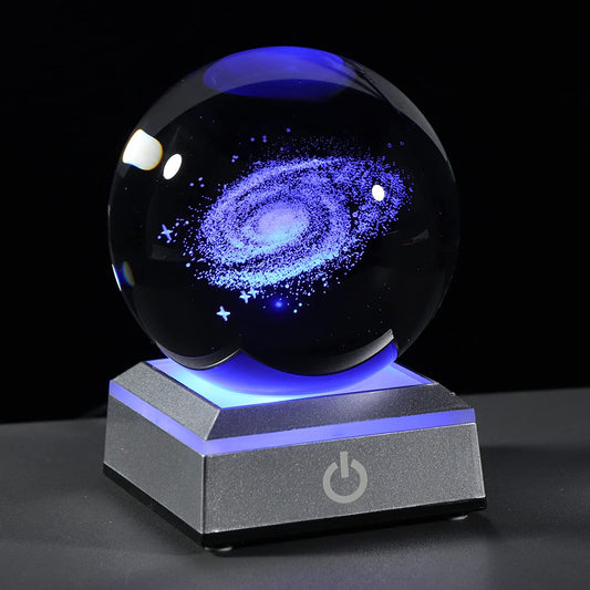 Boule de cristal 3D avec base carrée