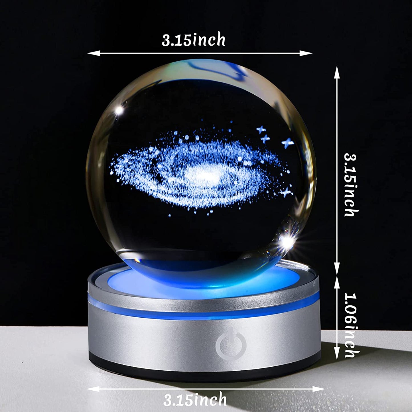 3D Crystal Ball with Round Base